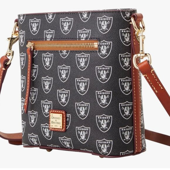 NEW! Dooney & Bourke Handbag, NFL Raiders Small Zip Crossbody - Picture 3 of 5